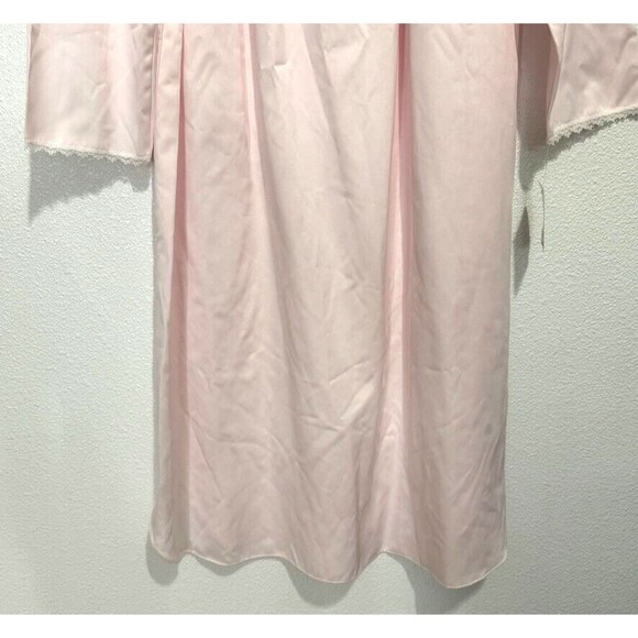 Miss Elaine Brushed Back/Satin Nightgown/LongSleeve/ Blush Pink w/Embroidery NWT - Picture 6 of 16